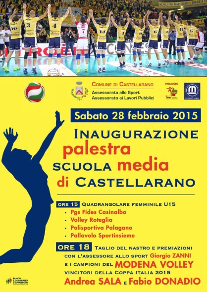 Sabato 28 inaugurazione della Palestra Scuole Medie