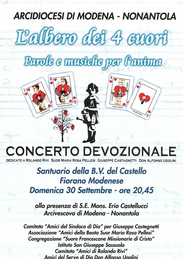 “L’albero dei 4 cuori”, concerto devozionale al Santuario di Fiorano alla presenza di S.E. Mons. Erio Castellucci Arcivescovo dell’Arcidiocesi di Modena-Nonantola