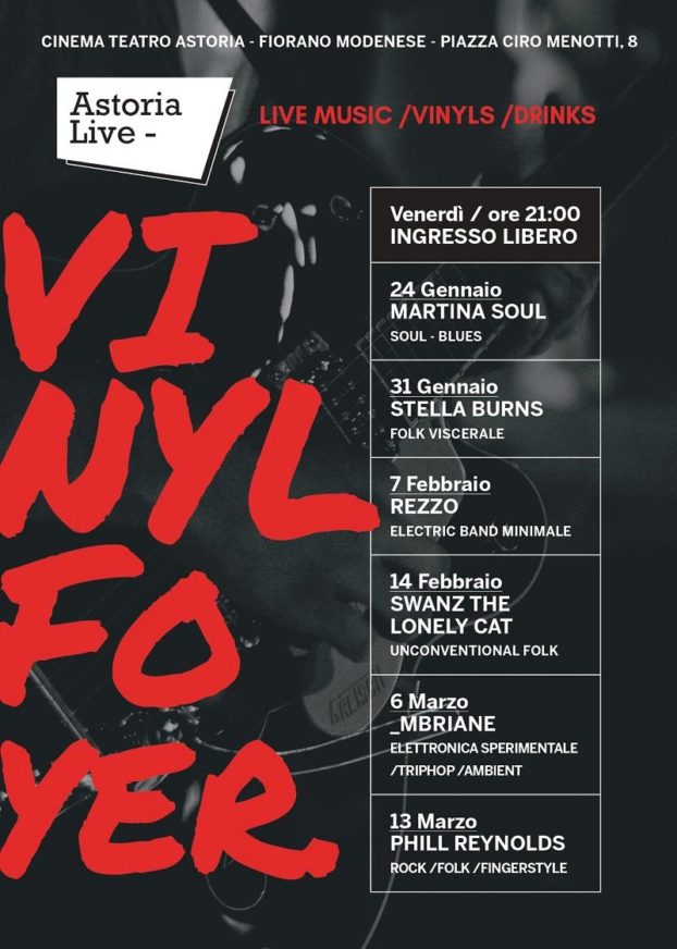 Vinyl Foyer all’Astoria  Primo appuntamento venerdì 24 gennaio