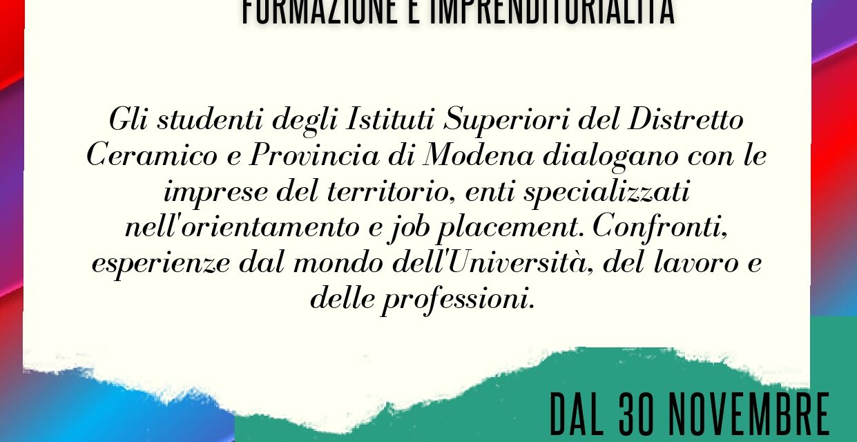 INNOVATION DAYS Distretto Ceramico di Sassuolo 30 Novembre/5 Dicembre 2020