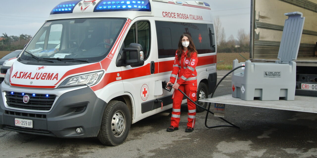 EMILIANA SERBATOI SEMPRE PIÙ VICINA AI VOLONTARI IMPEGNATI CONTRO  IL COVID: CONCESSO UN SERBATOIO TRASPORTABILE ALLA CROCE ROSSA ITALIANA