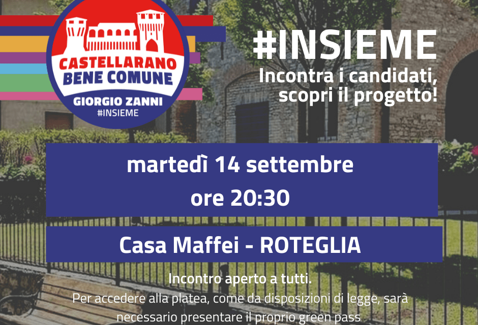DOMANI, 14 SETTEMBRE, IL SINDACO E LA SQUADRA INCONTRANO LA COMUNITÀ ROTEGLIESE