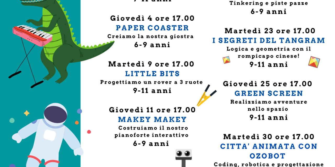 Proseguono in presenza gli appuntamenti del FabLab Junior