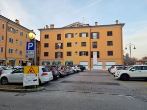 Cantiere nel parcheggio di via Marconi