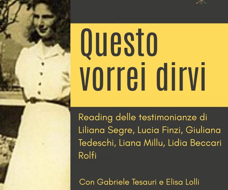 “Questo Vorrei Dirvi” – Reading