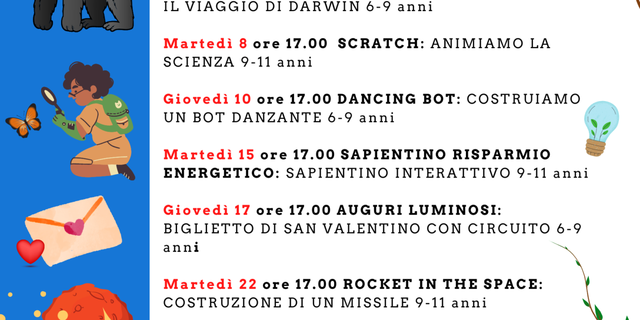 Proseguono gli appuntamenti del FabLab Junior Laboratori Steam Education: programma febbraio 2022