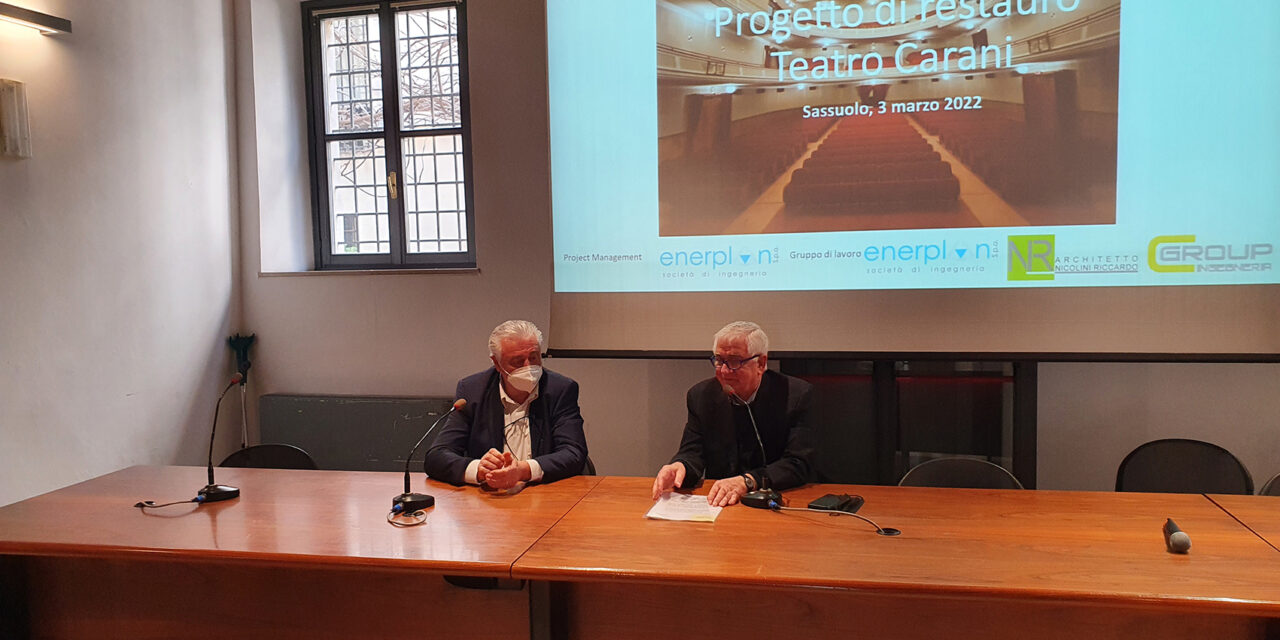 TEATRO CARANI: PRESENTATO IL PROGETTO DI RESTAURO LA FONDAZIONE TEATRO CARANI HA PRESENTATO ALL’AMMINISTRAZIONE COMUNALE DI SASSUOLO IL PROGETTO ESECUTIVO DEL RESTAURO DEL TEATRO. PRESTO AL VIA I LAVORI CON INAUGURAZIONE PREVISTA PER FINE 2023.