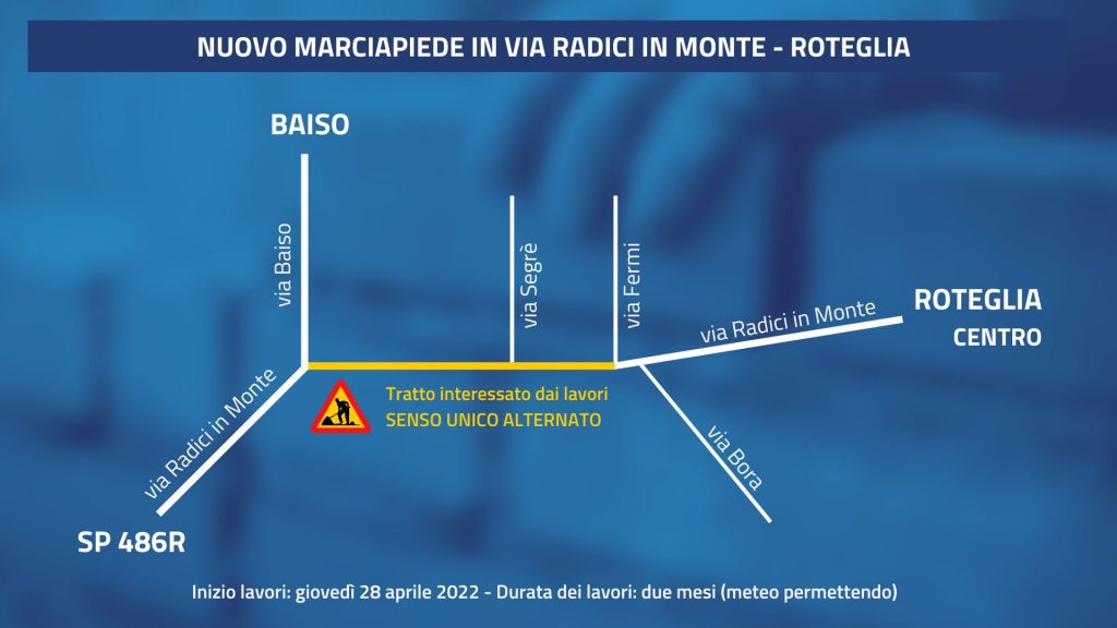 Nuovo camminamento pedonale in via Radici in Monte: via ai lavori