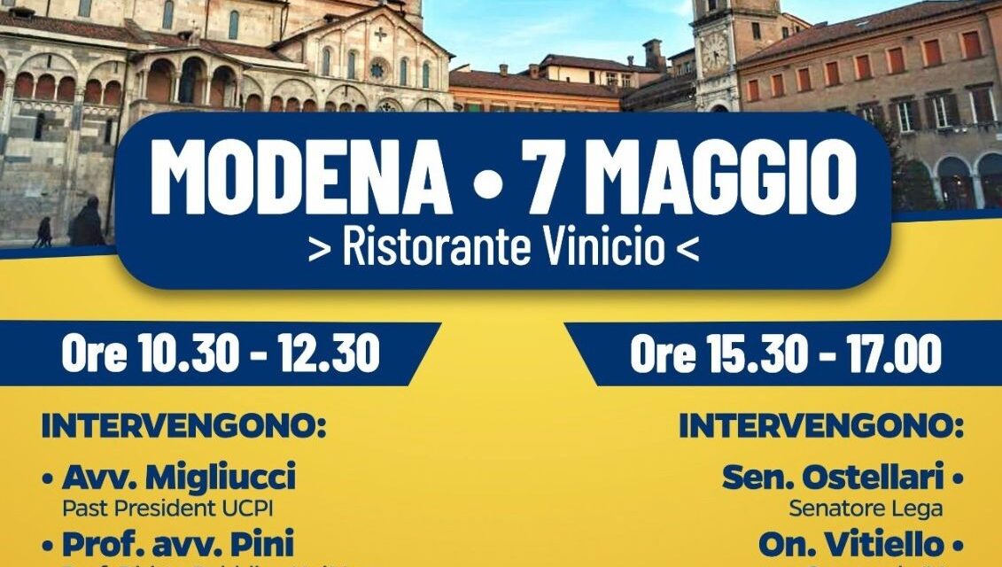 CONVOCAZIONE CONVEGNO “CAMBIAMO LA GIUSTIZIA, IO DICO SI” – INTERVENTO SALVINI