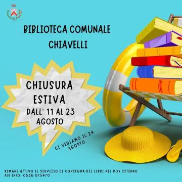 Chiusura estiva per la biblioteca comunale Chiavelli
