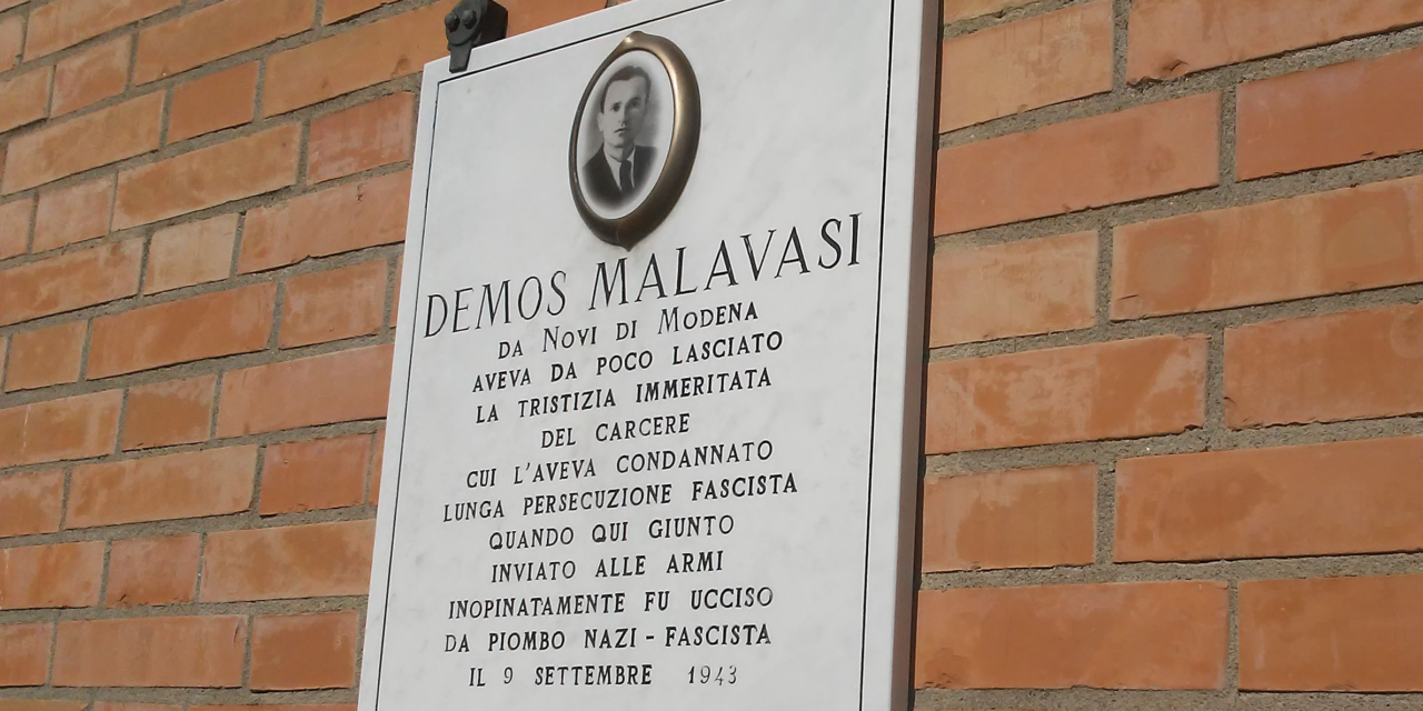 Omaggio a Demos Malavasi, primo caduto della Resistenza modenese
