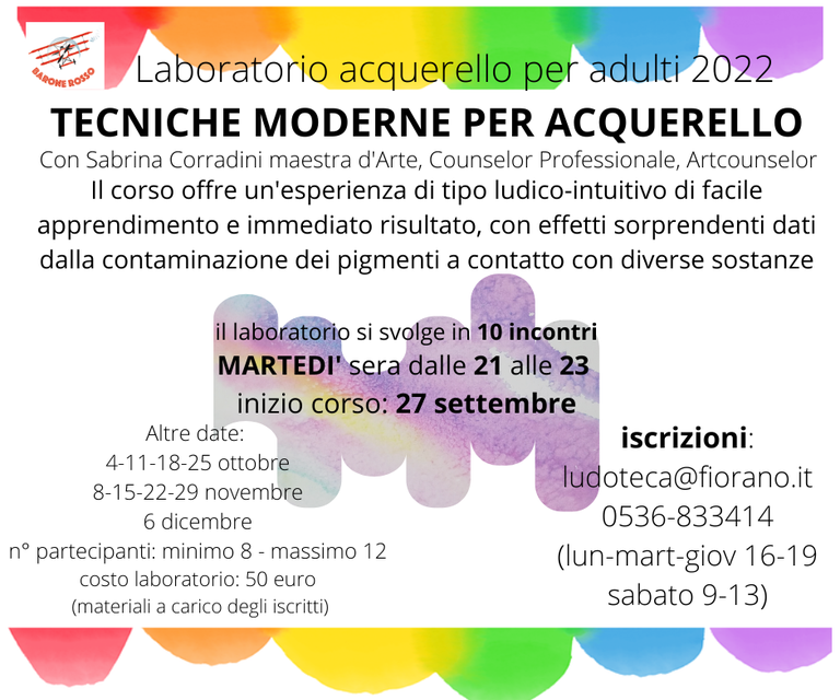 Laboratorio acquerello per adulti in Ludoteca