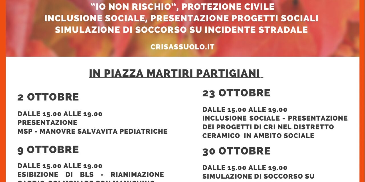 CRI Sassuolo presente alle Fiere d’Ottobre con diverse iniziative
