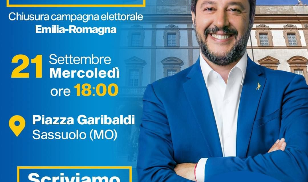 Mercoledì 21 Matteo Salvini nel salotto cittadino