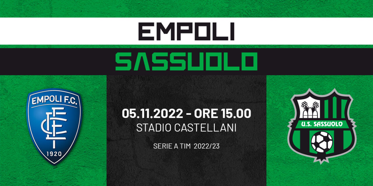 Empoli-Sassuolo: dirigerà Feliciani, debuttante in serie A+++Info prevendita per la trasferta toscana