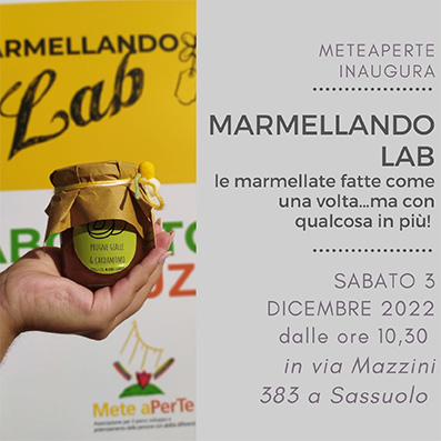 DOMANI INAUGURA “MARMELLANDO LAB”