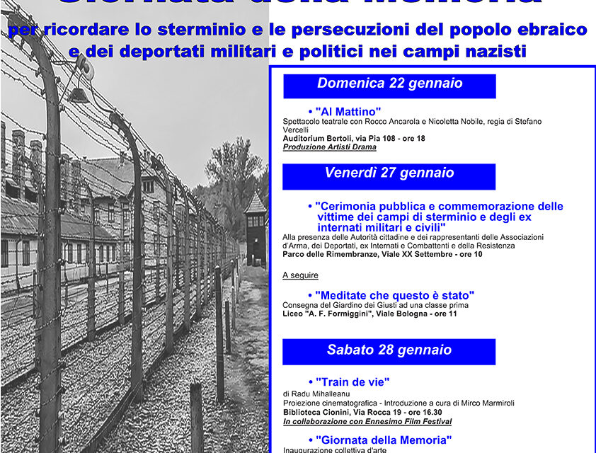 Le iniziative per la “Giornata della Memoria”