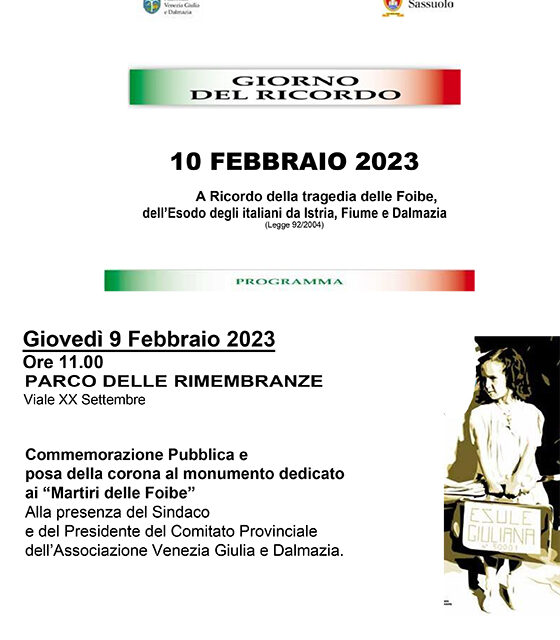 DOMANI IL GIORNO DEL RICORDO
