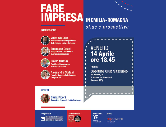 Fare Impresa in Emilia-Romagna,  il convegno di venerdì 14 aprile a Sassuolo