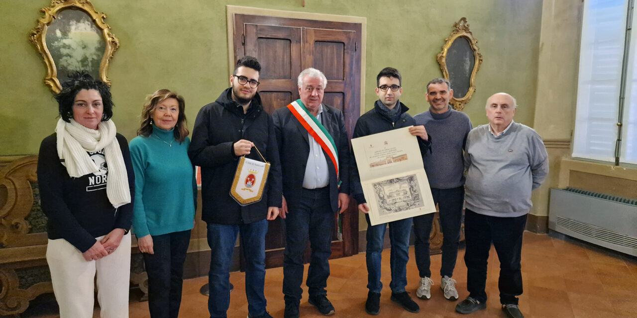 RICEVUTI IN MUNICIPIO ADAMO E GABRIELE CERIOLI