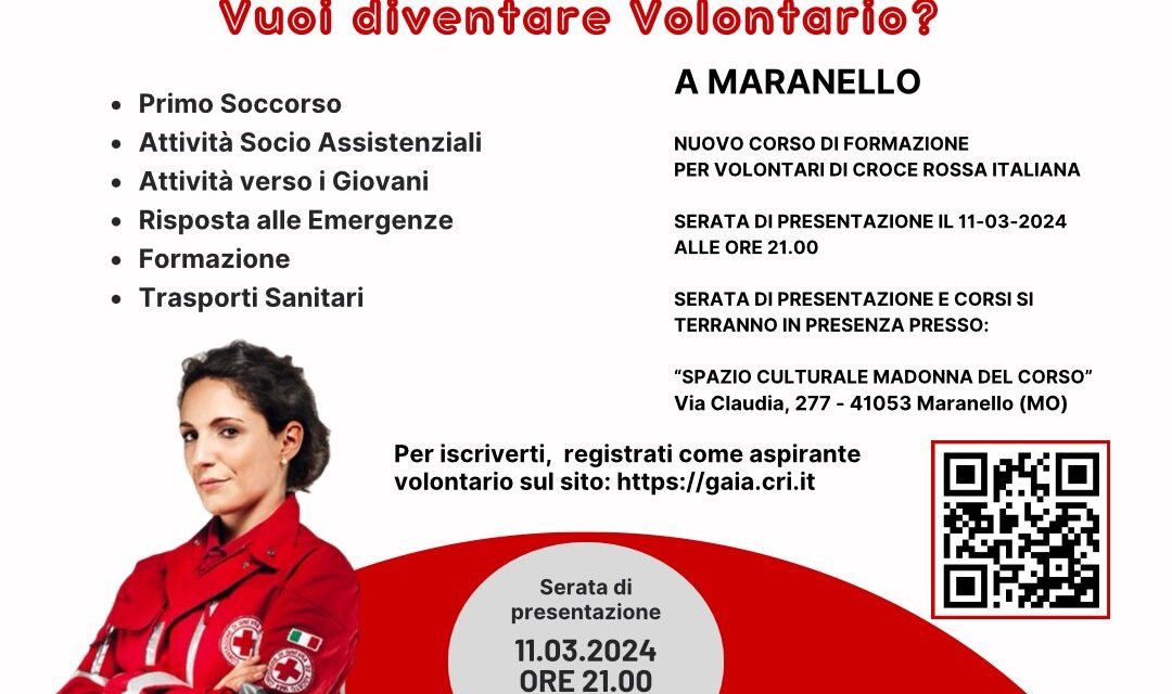 Nuovo Corso a Maranello per diventare Volontari di CRI Sassuolo