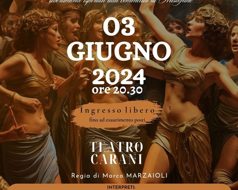 Spettacolo teatrale Lisistrata  Questa sera al Teatro Carani