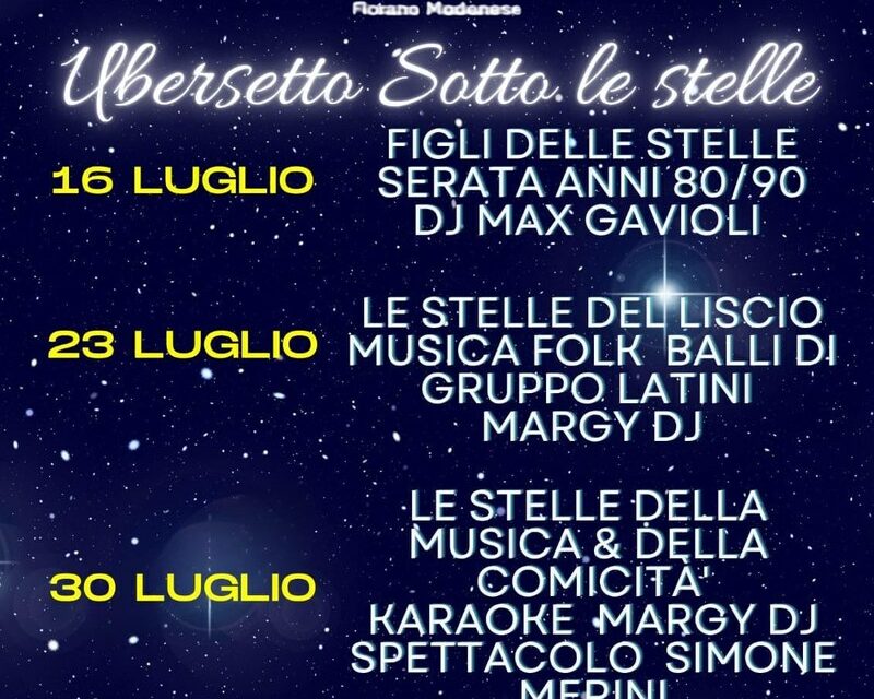 Ubersetto sotto le stelle MARTEDI’ 23-07-2024