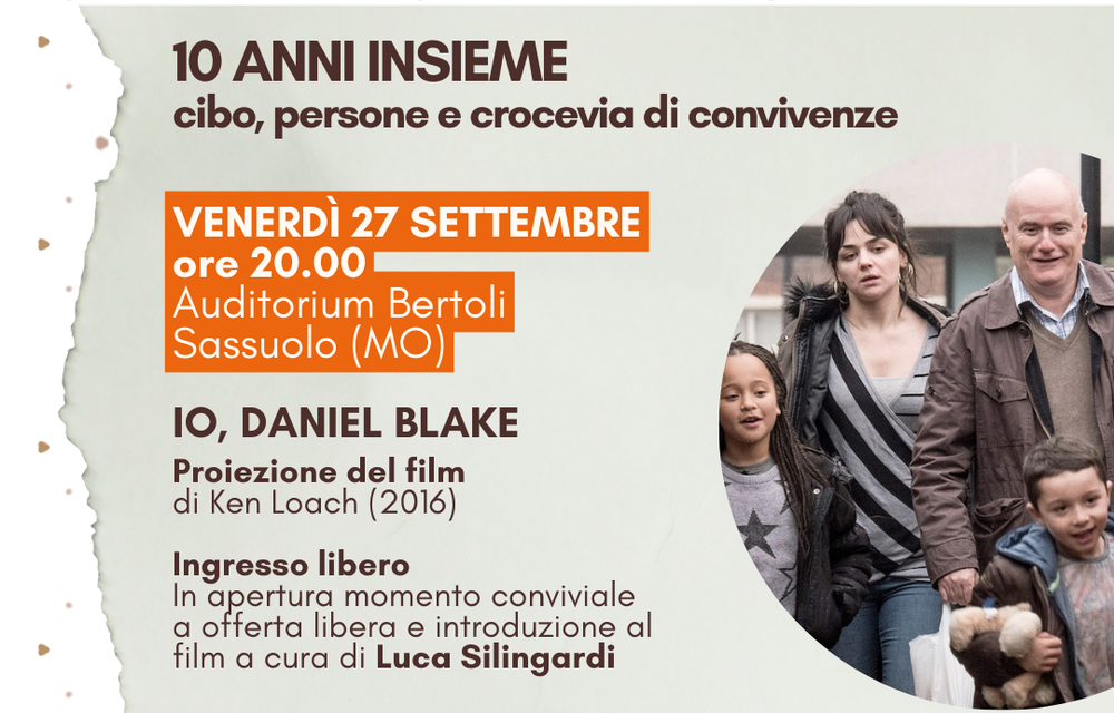 Proiezione del film “Io, Daniel Blake”. Introduzione di Luca Silingardi