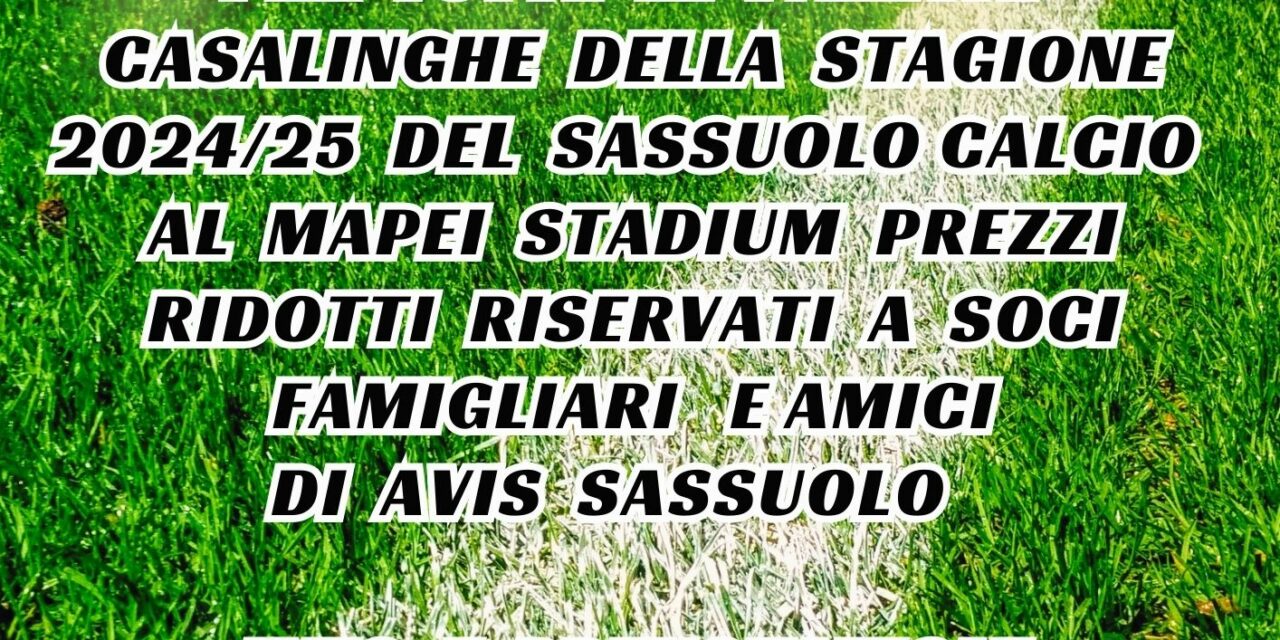 AVIS E SASSUOLO CALCIO INSIEME ALLO STADIO