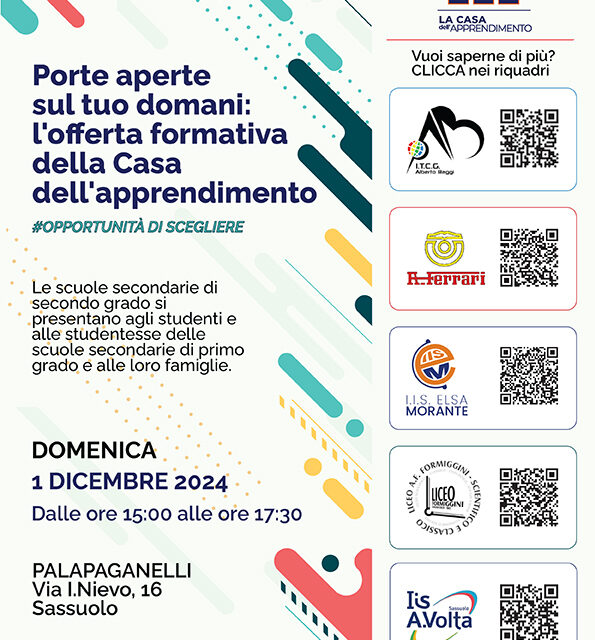 SCUOLE SUPERIORI: PORTE APERTE DOMENICA 1 DICEMBRE