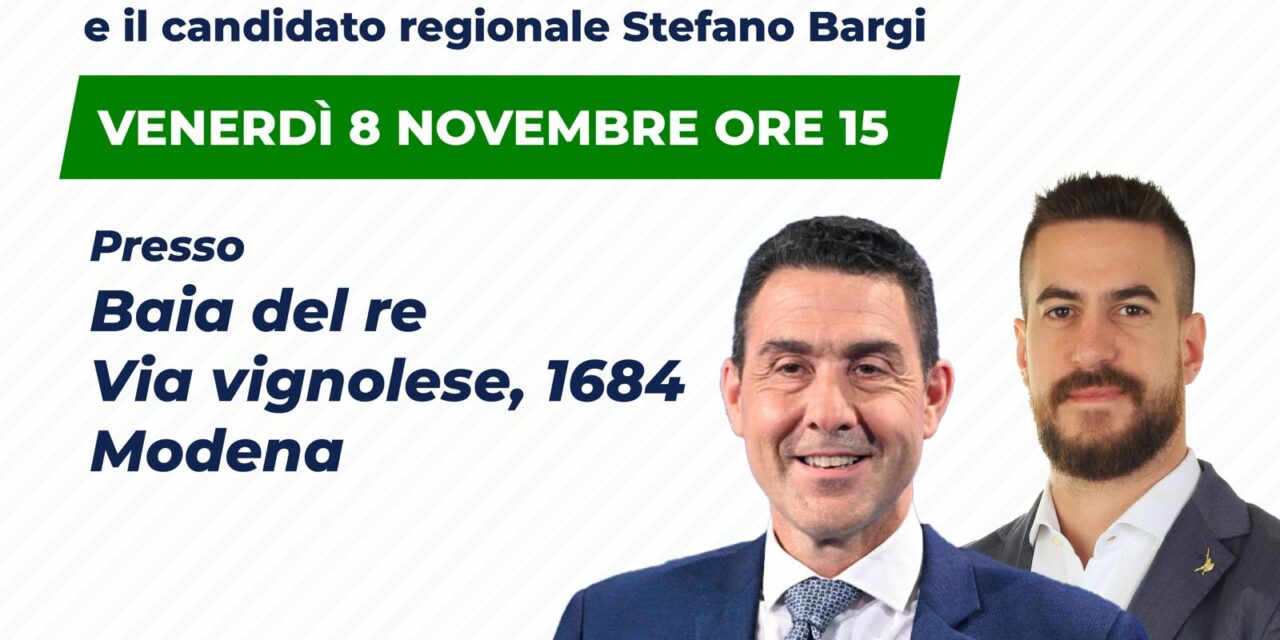 Elezioni Regionali 2024: Vannacci a Modena alla “Baia del Re” Venerdì 8 alle ore 15