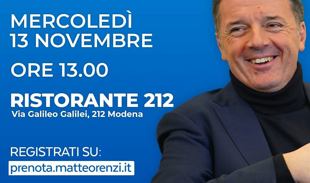 Renzi a Modena per sostenere Taurasi