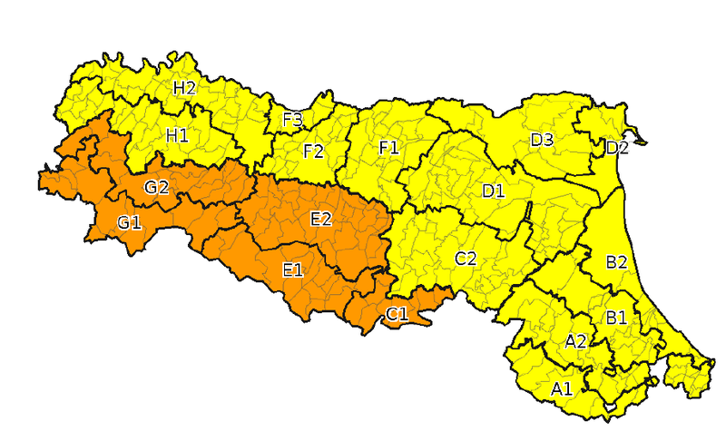 Allerta meteo arancione per domenica 8 dicembre