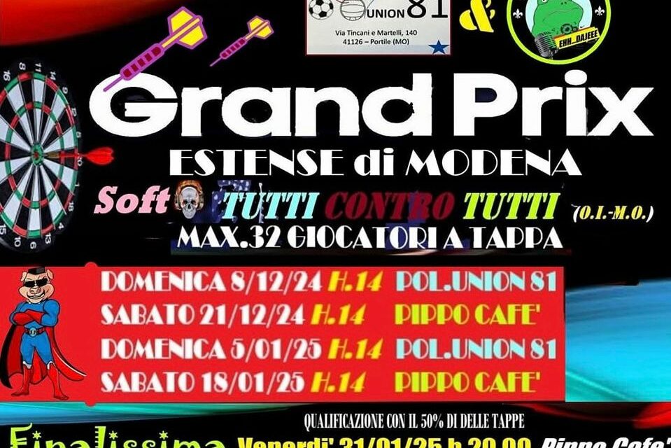 MODENA LANCIA IL “GRAND PRIX ESTENSE”: IL TORNEO DI FRECCETTE CHE UNISCE SPORT E PASSIONE