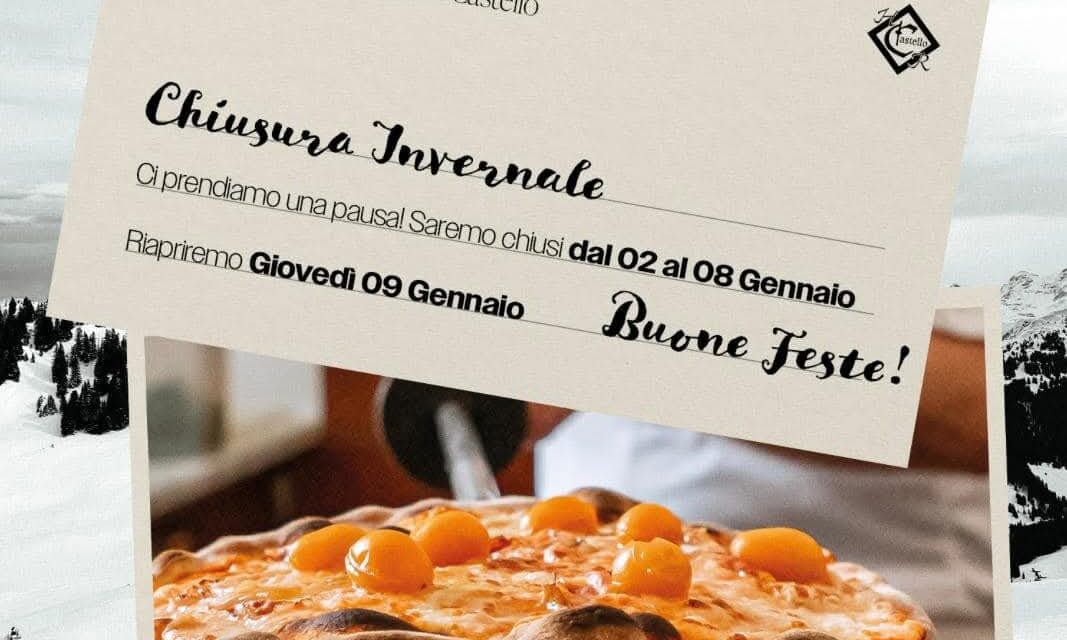 Buone Feste, riapertura giovedì 9 gennaio