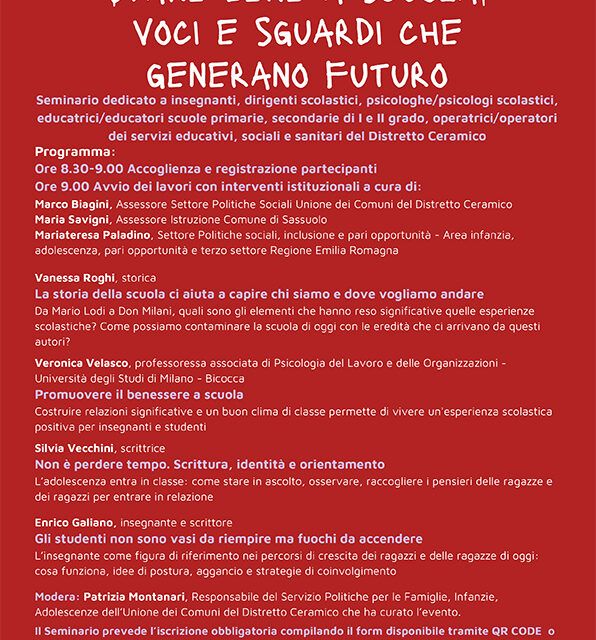 STARE BENE A SCUOLA: VOCI E SGUARDI CHE GENERANO FUTURO