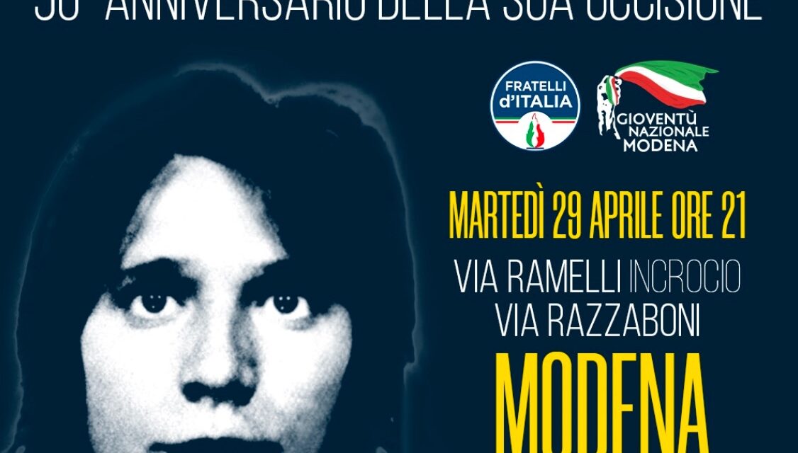 Questa sera a Modena, sarà ricordato  Sergio Ramelli