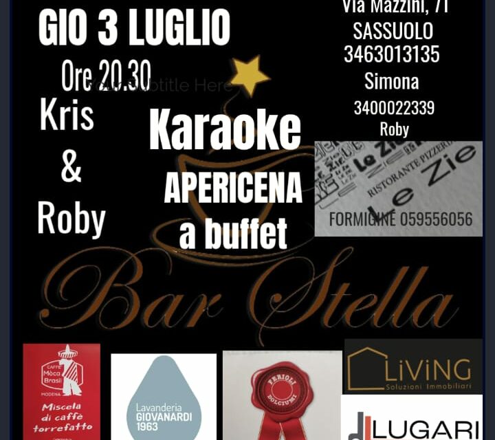 Questa sera sapori e suoni al BAR STELLA
