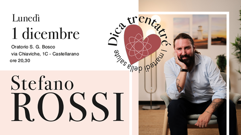 Lunedì 1 dicembre, Stefano Rossi a Castellarano