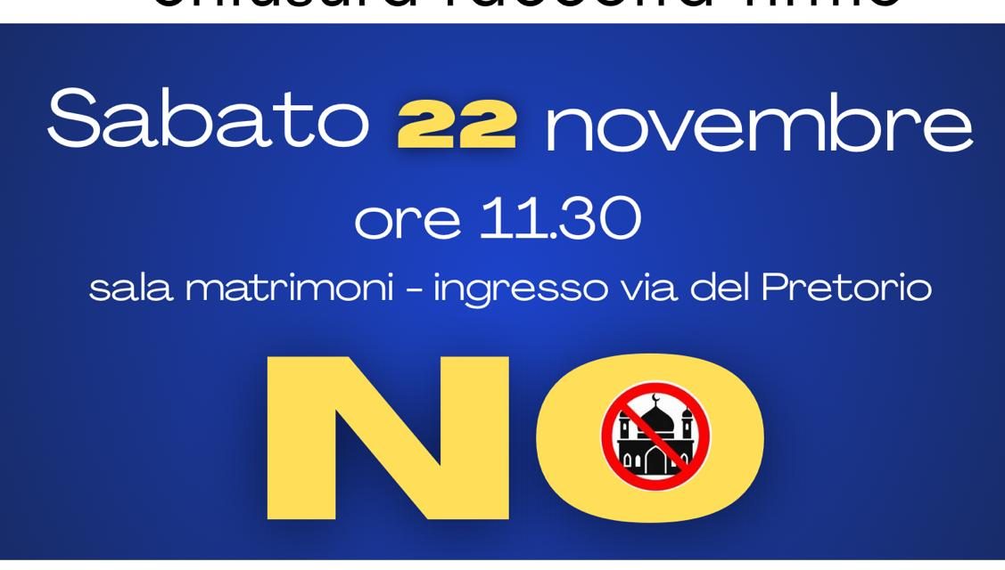“NO MOSCHEA”: domattina i risultati della raccolta firma
