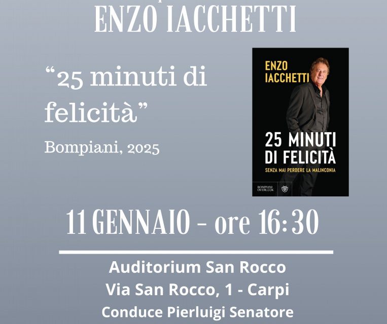 ENZO IACCHETTI domenica 11 gennaio a Carpi (MO)