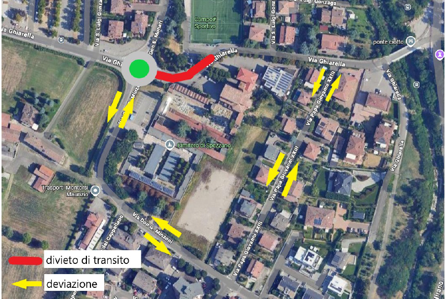 Modifiche alla viabilità in via Ghiarella