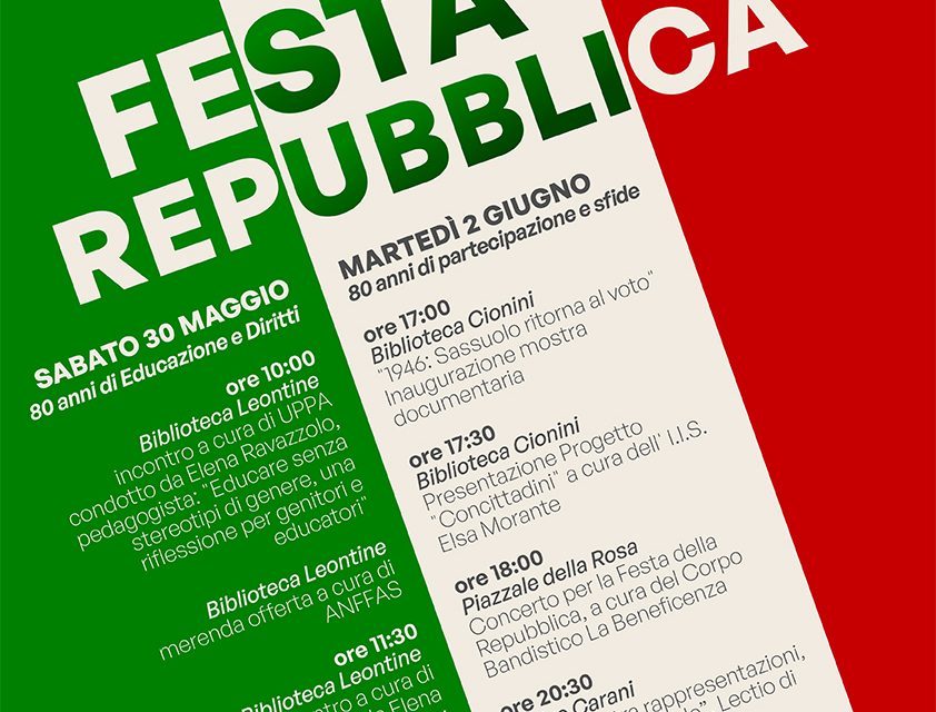 LE INIZIATIVE PER L’80° ANNIVERSARIO DELLA REPUBBLICA