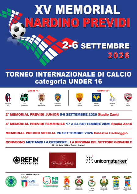 Memorial Previdi 2026, mercoledì 26 la presentazione