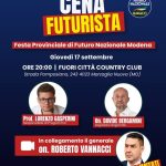 Futuro Nazionale, a Modena la “Cena Futurista”: al centro il programma politico e la costruzione della nuova classe dirigente