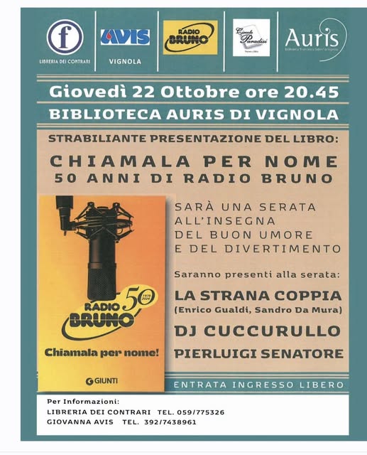  Radio Bruno a Vignola giovedì 22 ottobre alle ore 20.45